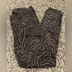 Women’s WHBM Mid Rise Skinny Crop Zebra Denim Pants Size 00